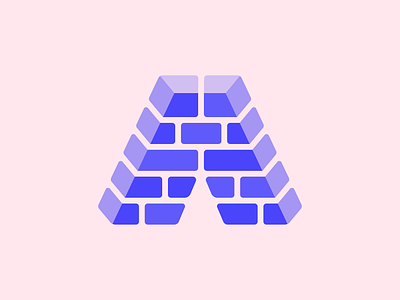 A wall 3d a archtecture block brick bricks building construction depth house housing piramid wall