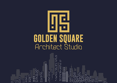 Golden Square - Architect Studio / Brand Identity algeria architect architect logo architecture agency brand branding branding design business card design golden design identity design logo logo design photoshop