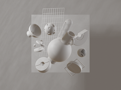 WK_R_03 - Eevee preview 3d 3dfordesigners abstract b3d blender3d blender3dart clay composition eevee render eeveee experiment graphic shapes