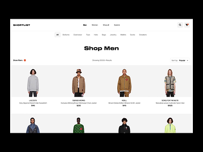 SHORTLIST animation colors design ecommerce fashion figma minimal protopie transition ui ux