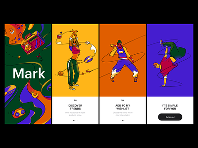 Mark - Mobile App for Online Clothes Store cloths store colors ecommerce illustration illustration in design illustrator mobile app mobile ui online store store stylish ui ui trend