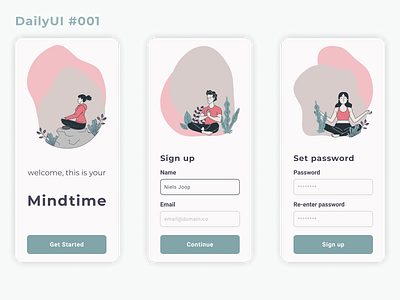 Yoga sign up explorations dailyui dailyui 001 login signup ui uidesign yoga