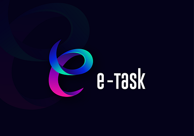 e-task 3d lettering branding colorful creative logo e letter logo elegant illustration lettering lettermark logo minimal minimalist modern professional logo typography vector