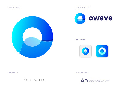 owave logo concept abstract best logo best shot brand identity branding concept creative logo logo design logo mark logodesign modern ocean owave water water drop wave