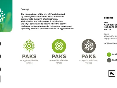 New emblem of the city of Paks branding design history logo vector