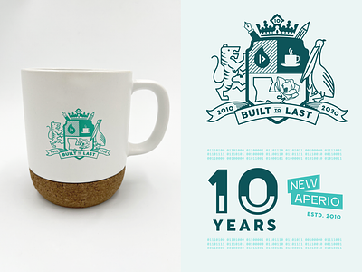 2020 mug design: "Built to last" 10 years coat of arms elixir graphic design louisiana mug mug design pelican tiger
