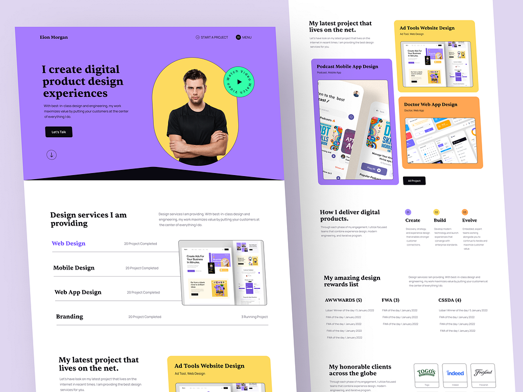 Personal Portfolio Website Design by Sajib Rahman on Dribbble