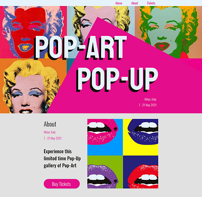 Pop-Art Pop-Up art design gallery photoshop photoshop xd ui ux web design