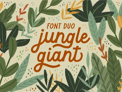 Jungle Giant Font Duo aloha beach font font duo font set fonts handlettering illustration jungle monoline duo monoline script rain forest rainforest square monoline surf tropcis tropical tropical leaves typography vibes