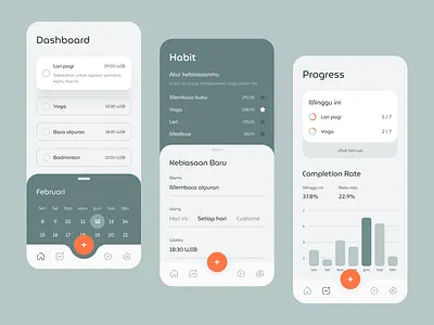 Habit App Exploration android app card clean dashboad habit ios minimal minimalist mobile