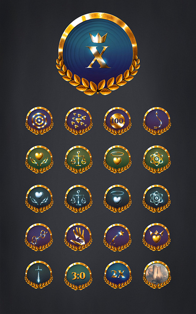 Game Achievements achievement app art fantasy gold icon middle ages