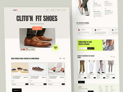 Clothfit e-commerce website design design e commerce e commerce web design homepage shoes uihut webdesign website website design