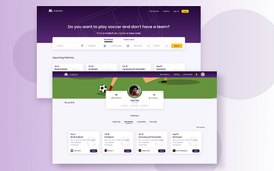 soccer app app ui userprofile ux web website