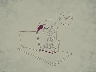 filip - Under time pressure cartoon comic illustration lineart pressure time tvn under work