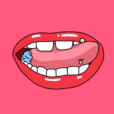 Chewing Gum - Trident art brazil gum illustration mouth