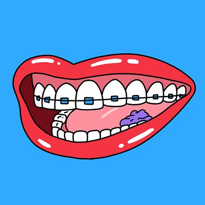 Chewing Gum - Trident art brazil gum illustration mouth