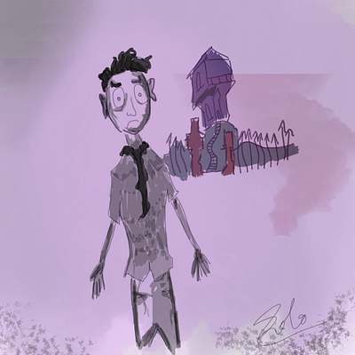 Weird little boy art creepy photoshop tim burton