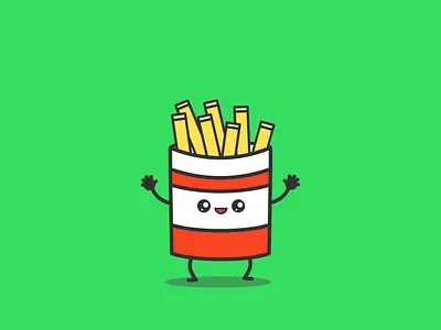 Mr. Fry 2d animation clean concept design fast food flat french fries fry illustration illustrator vector