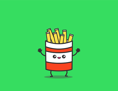 Mr. Fry 2d animation clean concept design fast food flat french fries fry illustration illustrator vector