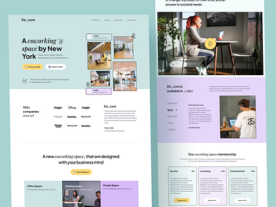 Co-working Space Website Design landing page product design uiux design uiux design agency web design web resource web tempalte design website design