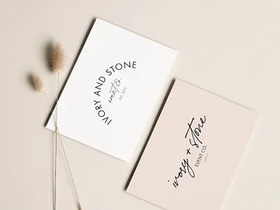Ivory + Stone Event Co. Business Card brand design brand identity branding business card design business card design ideas business card designer business card mockup logo logo design logo design branding logo design concept typography