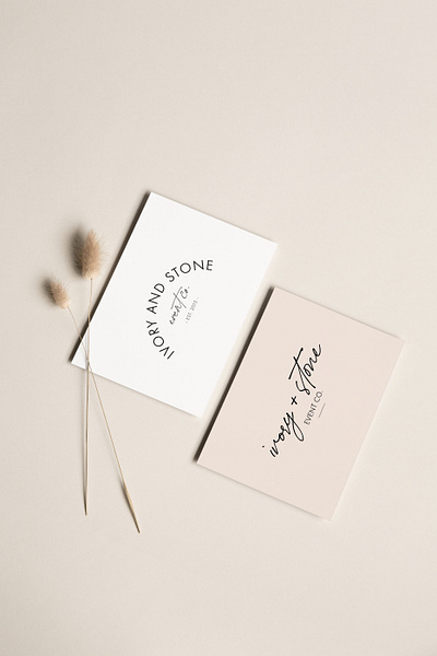 Ivory + Stone Event Co. Business Card brand design brand identity branding business card design business card design ideas business card designer business card mockup logo logo design logo design branding logo design concept typography