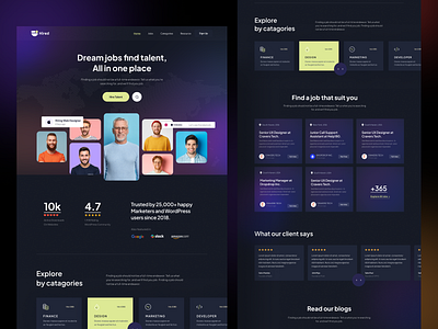 Finding Job Web Template Deigns figma template job finding website landing page product design uihut uiux design uiux design agency web design website design