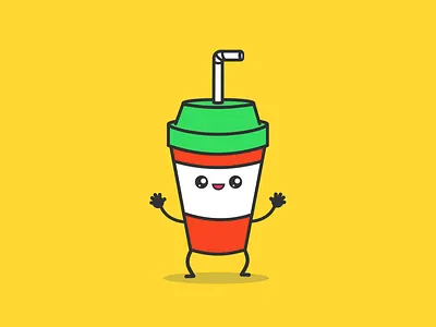 Mr. Soda 2d burger clean concept design fast food fastfood menu flat french fries illustration illustrator logo minimal red soda vector yellow
