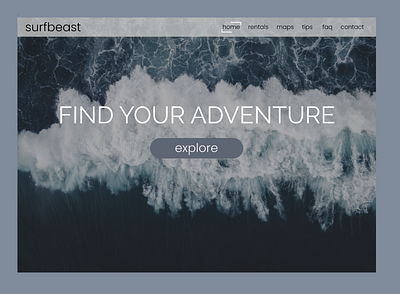 Find Your Adventure design homepage landingpage typography ui userexperience ux ux design web website