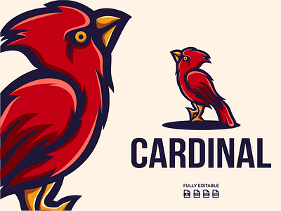 CARDINAL america bird bird icon branding caracter cardinal colorful company design dribble general ideas illustration instagram logo logoawesome logoinspirations mark vector zerologicstudio