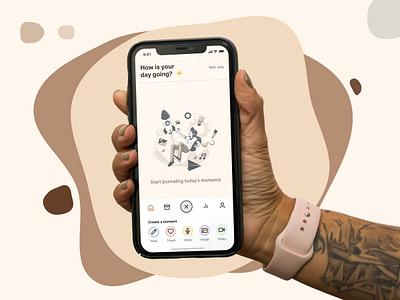 Moments - Diary Mobile App app design diary interface journalism mobile mobile app mobile design mobile ui moments platform ui user experience user interface ux