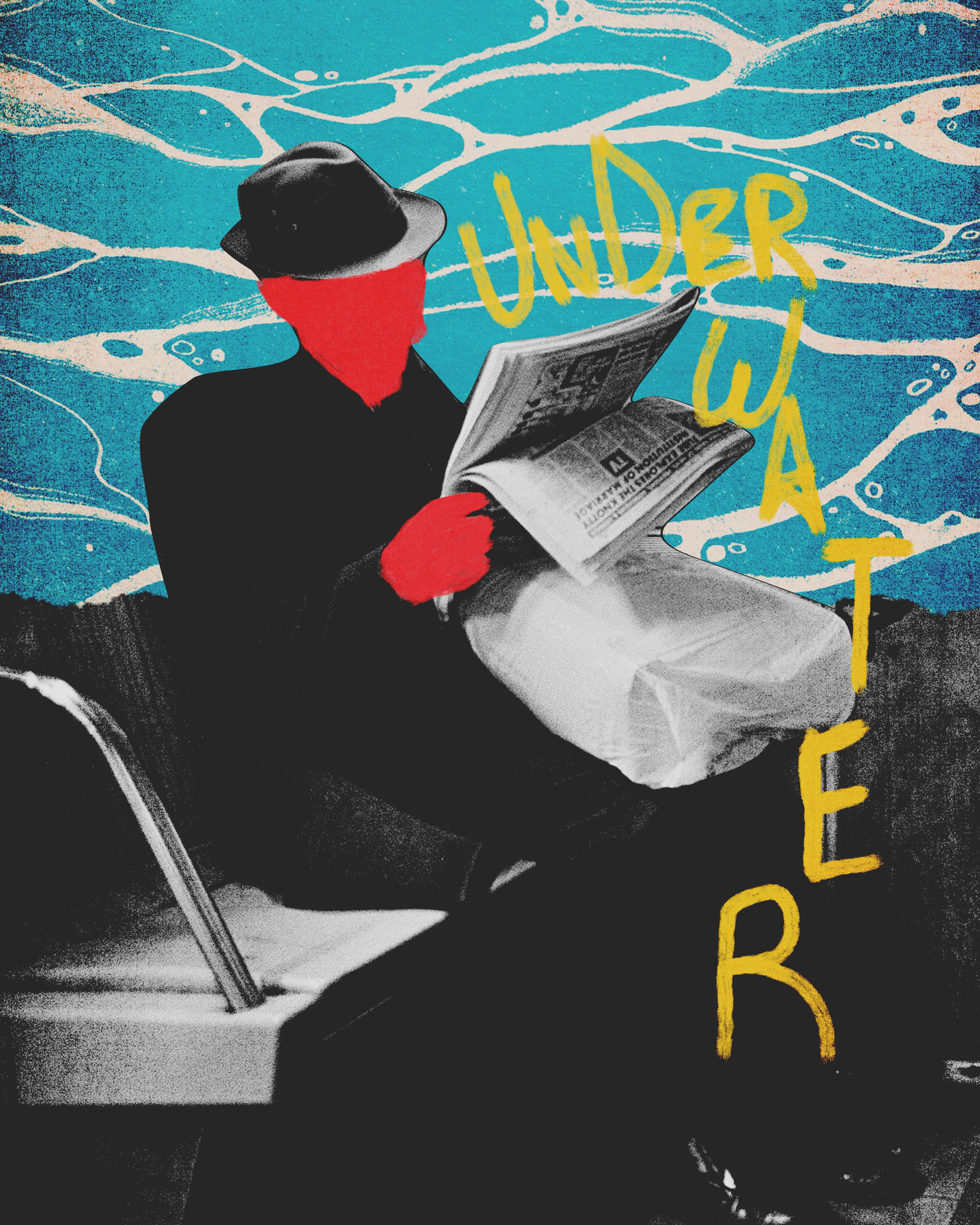 Under Water collage design graphic design illustration