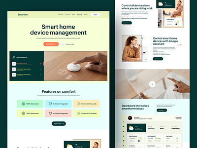 Smart Home Device Management Website landing page product design uihut uiux design web design web template website design