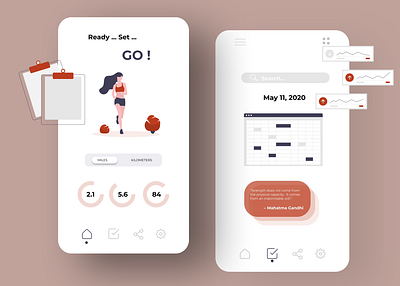 Miles Tracker design figma fit fitness gym health illustration mobile mobile app photoshop tracking web website white