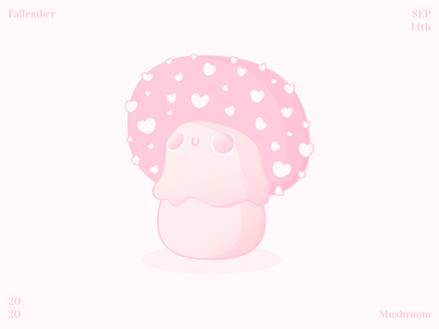 Fallember - Mushroom design illustration pink typography vector