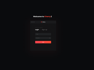 Cherry login screen cherry code dark darkmode devops login orange page screen sign sign in sign up signing signup