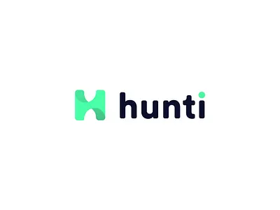 Hunti logo green hunter jobs logo modern logo networking platform ui uiux