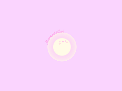 Moonlight Week design illustration kawaii pink vector yellow