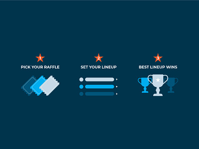 Fantasy Raffles :: Icons blue football icon illustration raffle sports ticket trophy vector