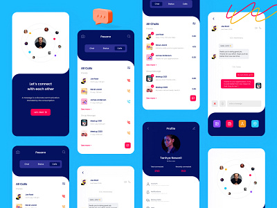 Pesann - Social & Messaging Application Design android app android app design branding chres design design ui ecommerce message message app messaging pesan social media social network socialmedia ui uiux ux