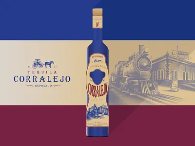 Tequila Corralejo bottle branding design graphic design illustration illustrator logo mexican tequila vector