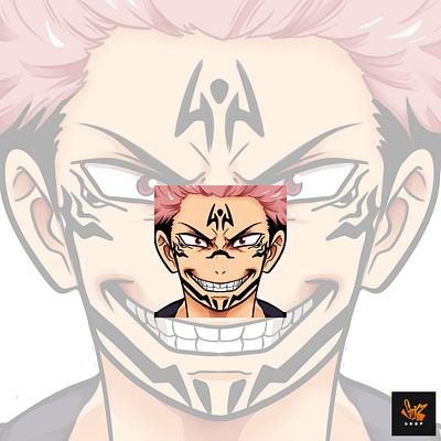 Sukuna Emote emote emotes illustration itadori yuuji jujutsu kaisen stream streamer sukuna twitch