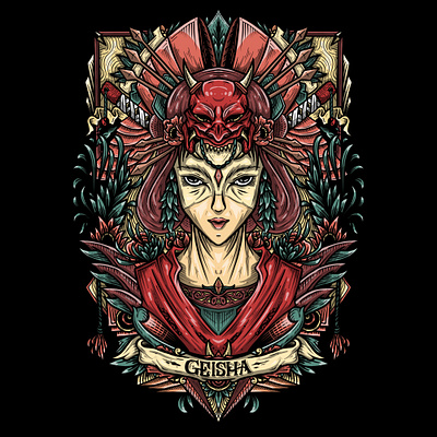 Geisha Illustration artwork design illustration tshirt design