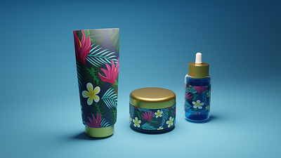 Tropical inspiration 3d adobe illustrator blender branding cosmetics graphic design pattern tropical