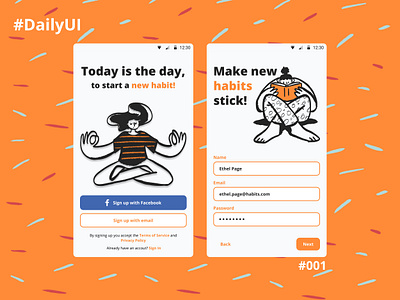 Daily UI #001 - Sign Up daily daily 100 challenge dailyui dailyuichallenge design figma figma design figmadesign flat illustrator minimal sign up signup ui ui design