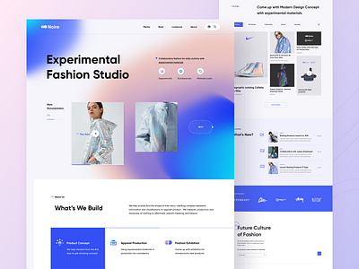 Exploration | Fashion Studio - Landing Page blue clothing culture desktop experimental exploration fashion landingpage minimal model pink streetwear studio ui uiux web