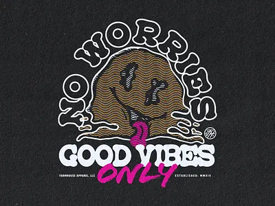 FHA - Good Vibes Only T-shirt apparel branding design graphic design illustration logo merch smiley tshirt type typography vector