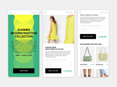 Summer Clothing Collection | Mobile Adaptive Website design minimalist mobile typography ui website