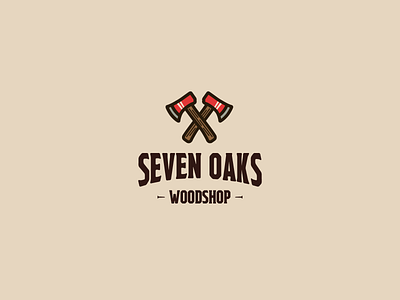 30DaysofLogos Challenge Day 18 - Carpentry Logo 30daysoflogos axe branding carpentry design logo oaks seven wood woodshop woodworking