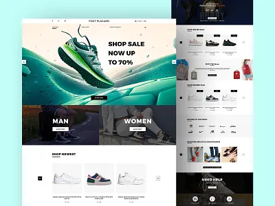 Foot Placard - Online Store animation app branding clean ui design ecommerce landing landing page motion nike product shoes sport store ui design uiux web design webdesign website